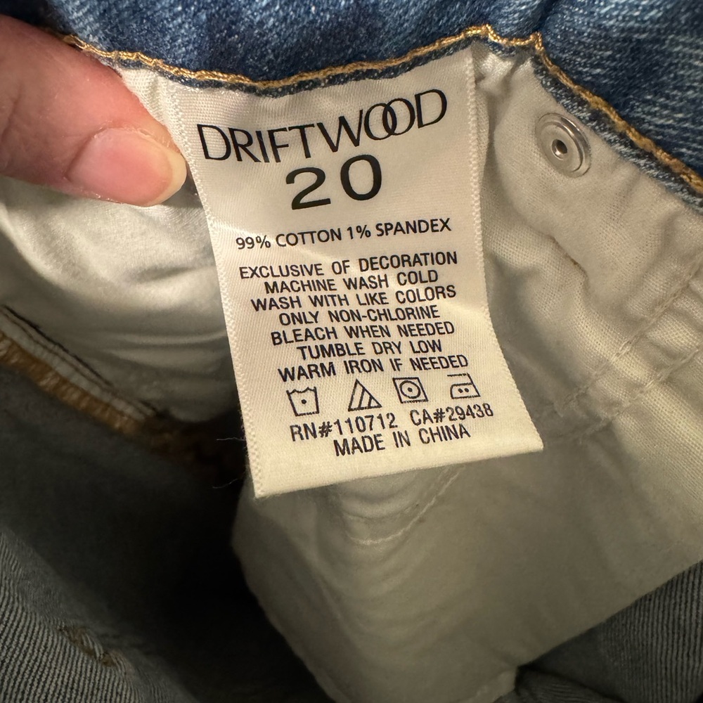New Driftwood Jeans Women’s Sz 20 Collette Embroidered straight leg cropped - Picture 12 of 14